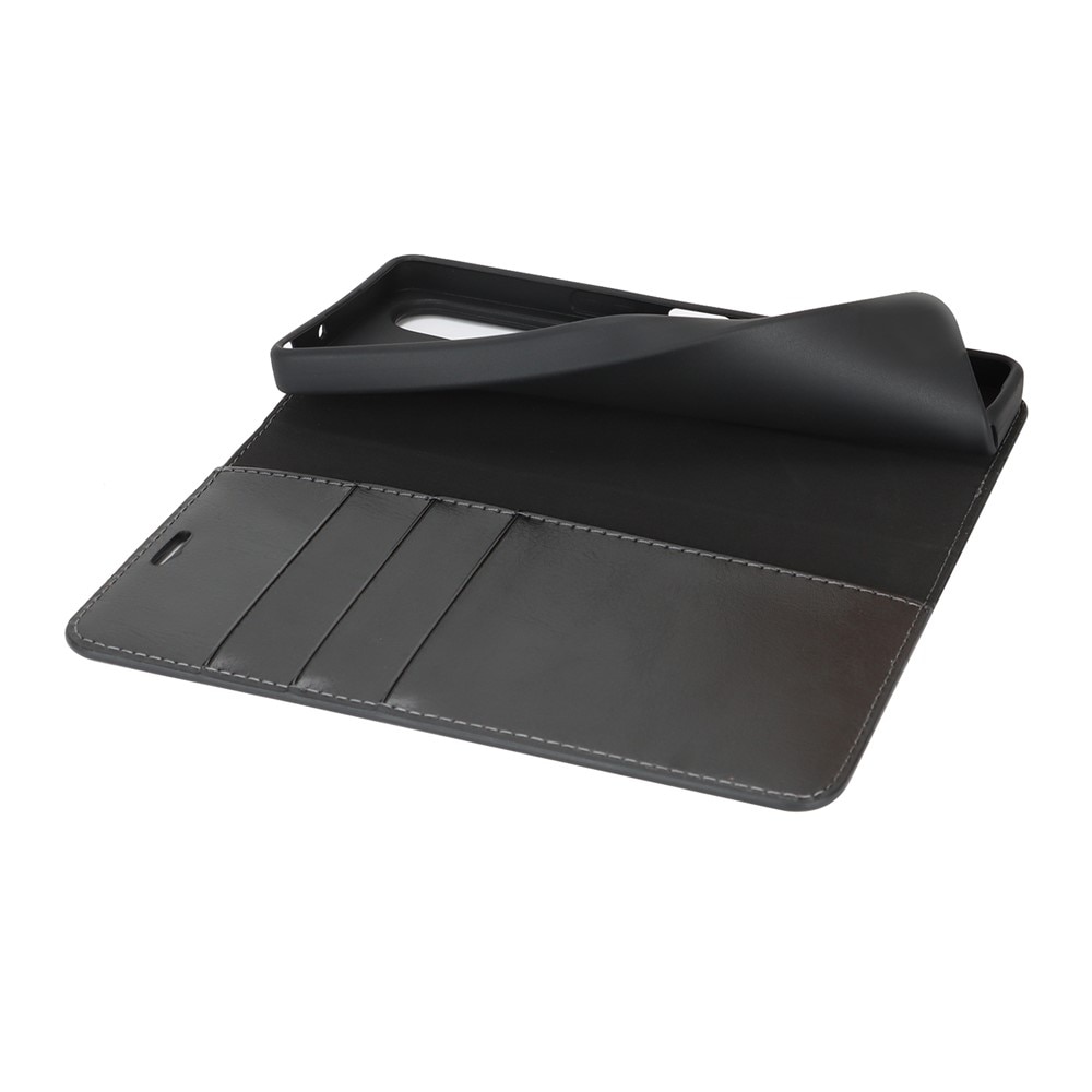 Sony Xperia 1 VII Genuine Leather Wallet Case Black