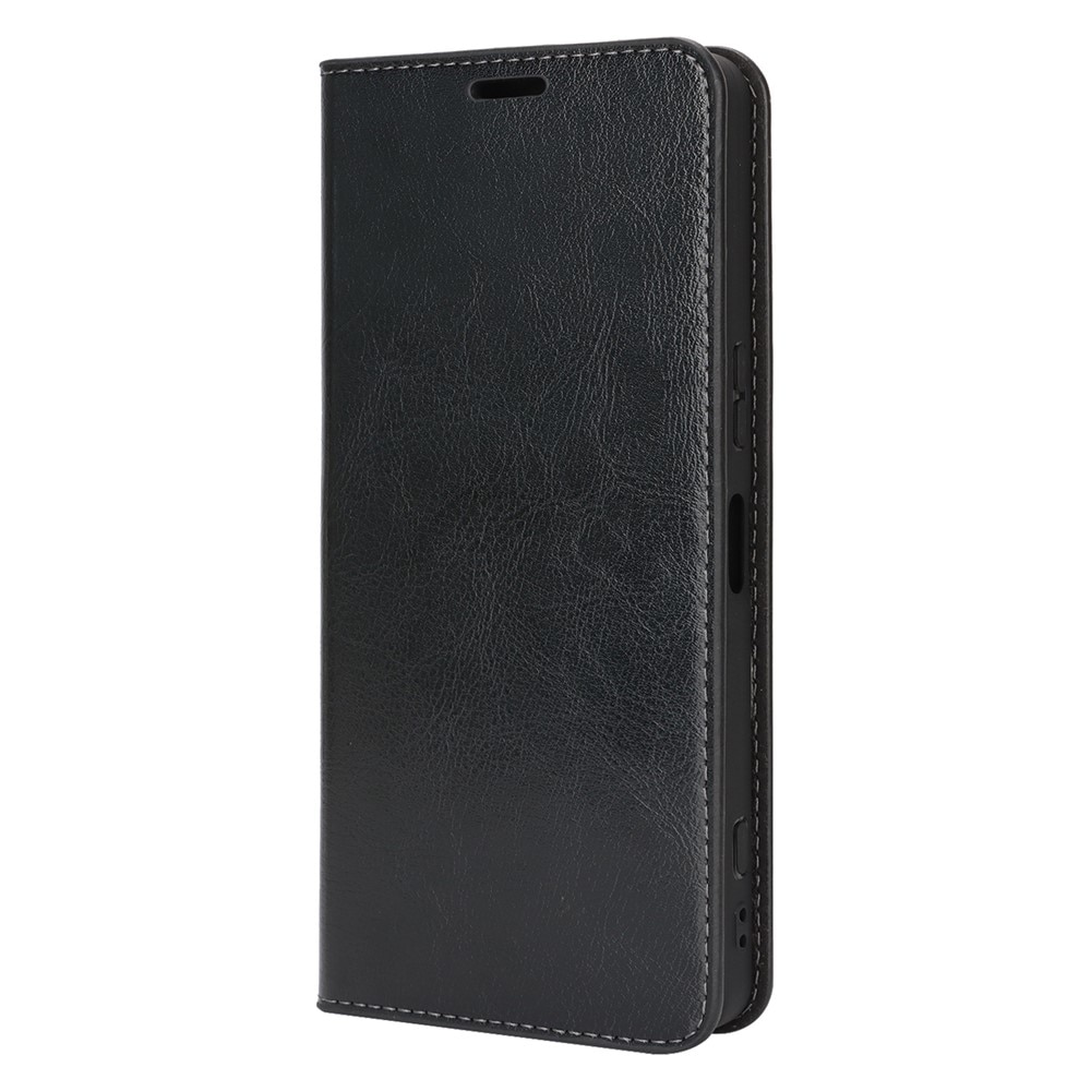 Sony Xperia 1 VII Genuine Leather Wallet Case Black