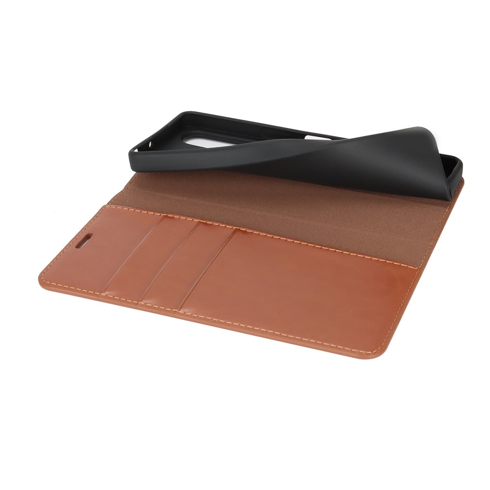 Sony Xperia 1 VII Genuine Leather Wallet Case Brown