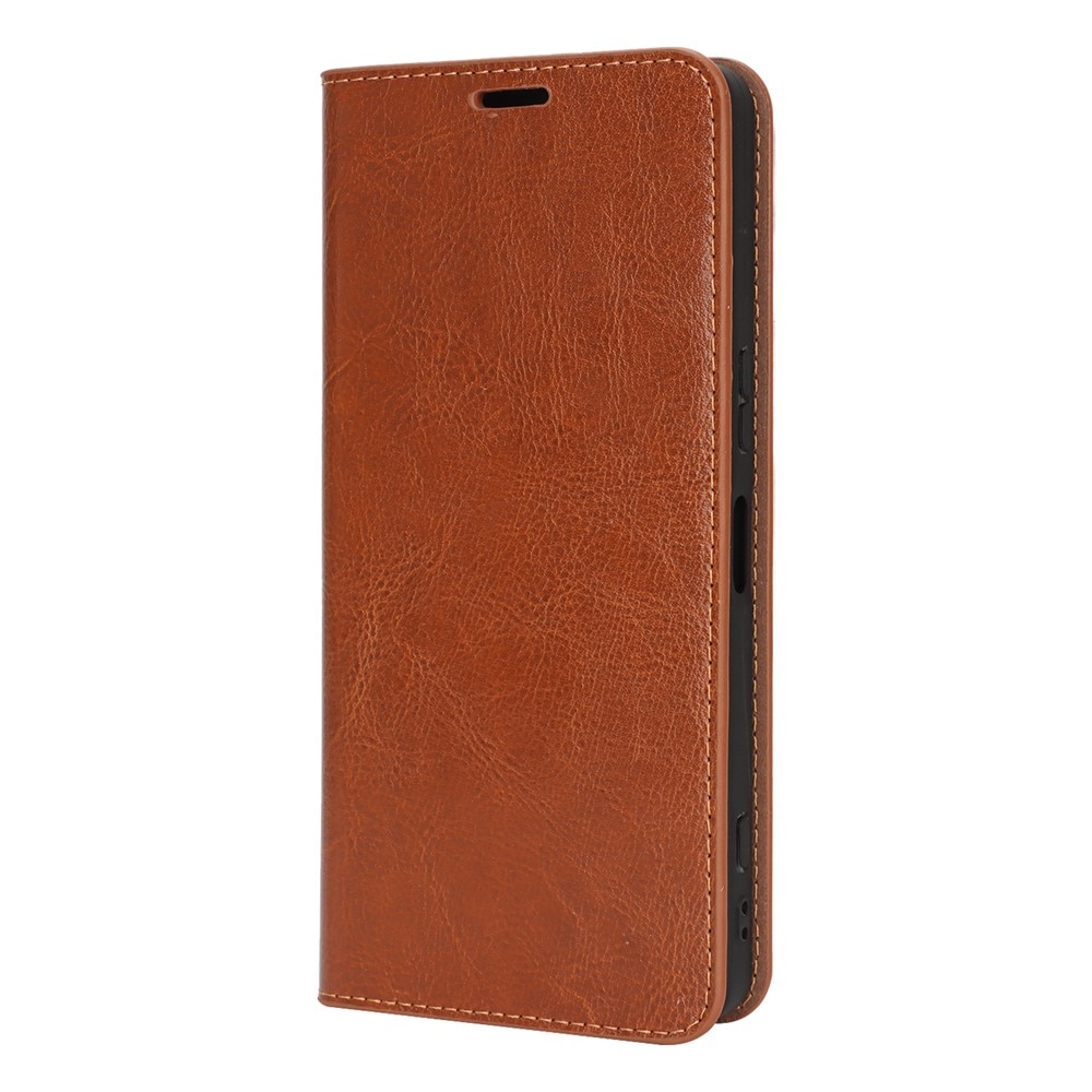 Sony Xperia 1 VII Genuine Leather Wallet Case Brown
