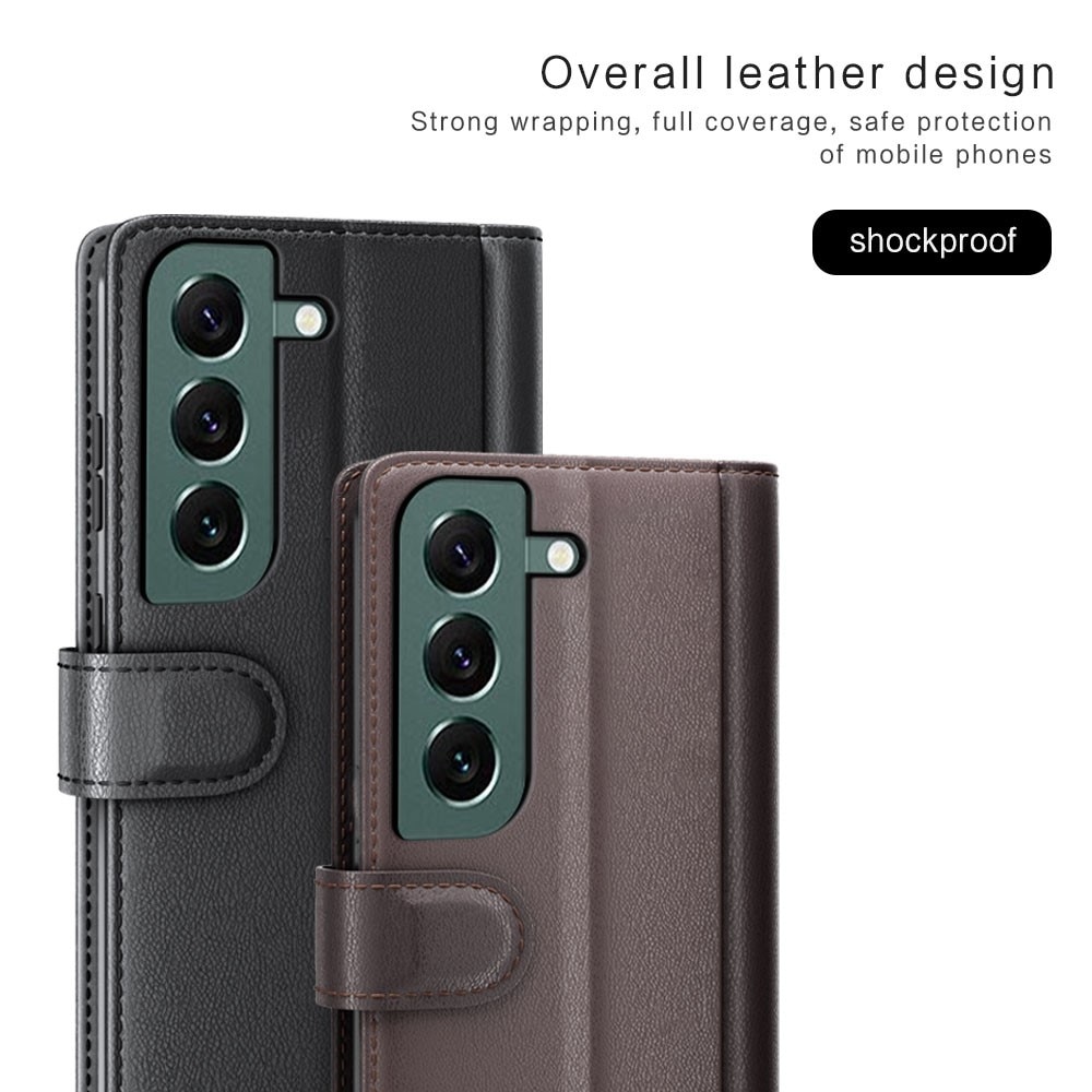 Samsung Galaxy S23 Plus Genuine Leather Wallet Case Black