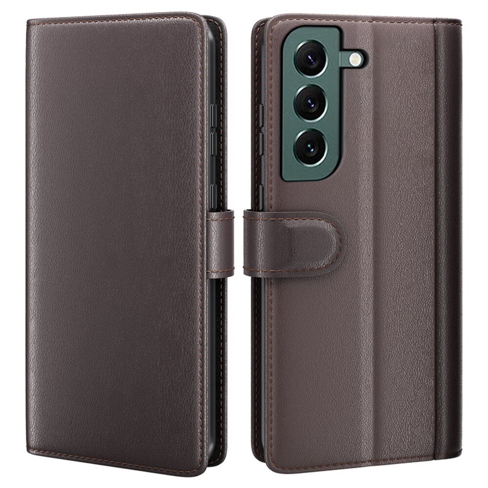 Samsung Galaxy S23 Genuine Leather Wallet Case Brown