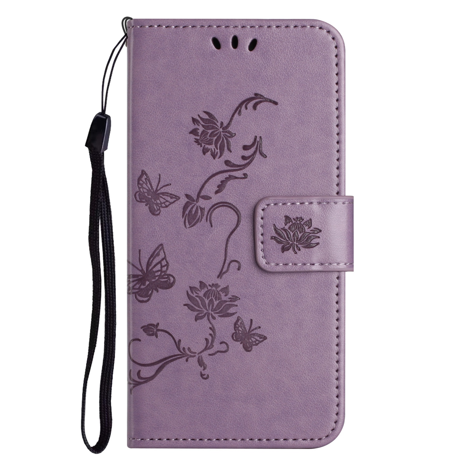 Samsung Galaxy S25 FE Leather Cover Imprinted Butterflies Purple