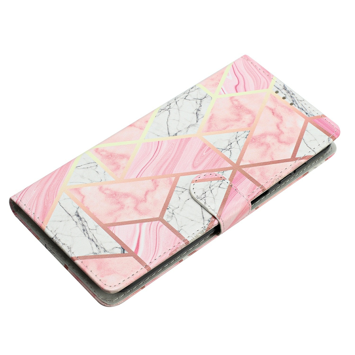 Samsung Galaxy S25 FE Wallet Book Cover Pink Marble