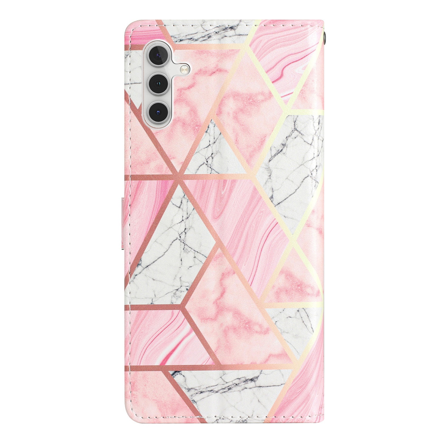 Samsung Galaxy S25 FE Wallet Book Cover Pink Marble