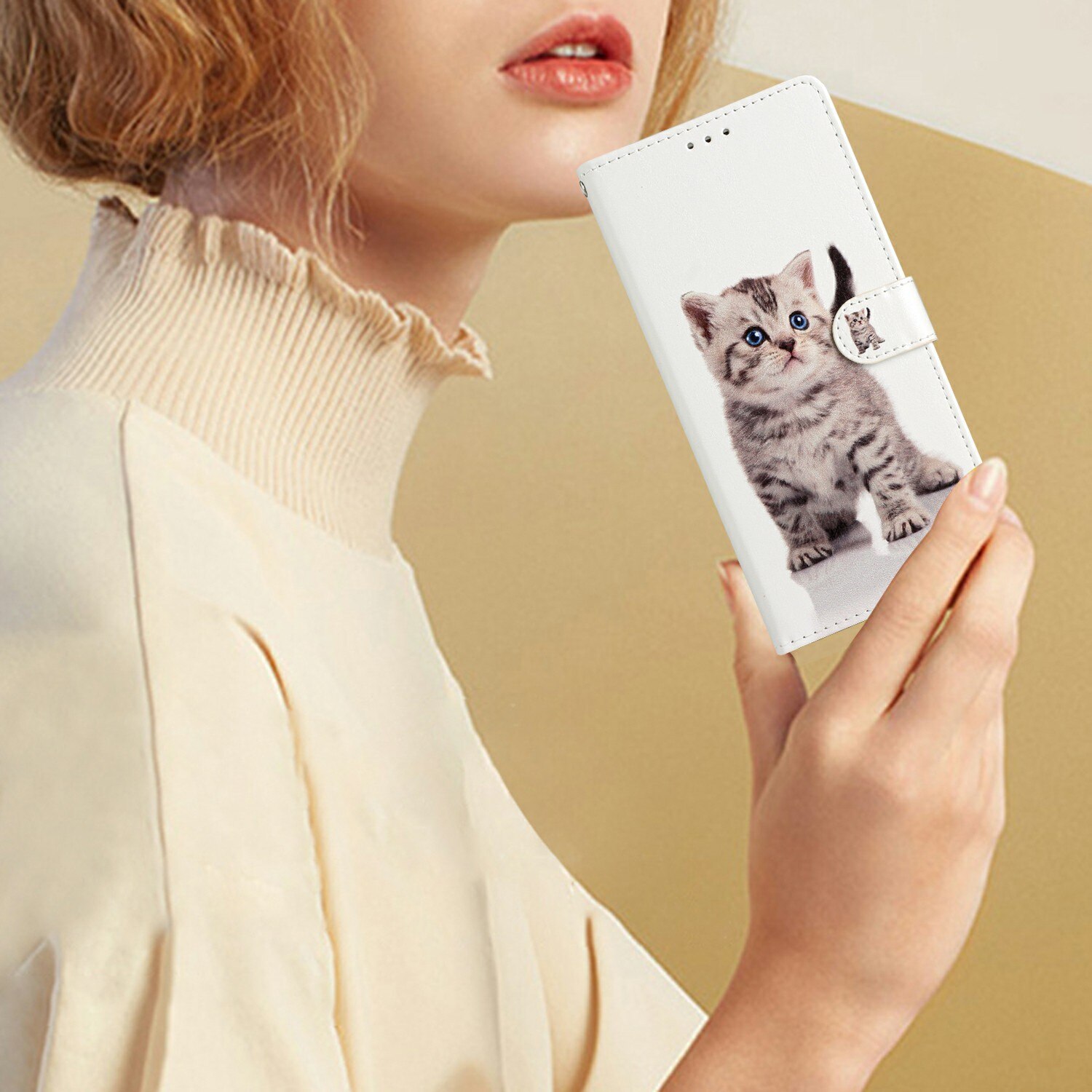 Samsung Galaxy S25 FE Wallet Book Cover Kitten