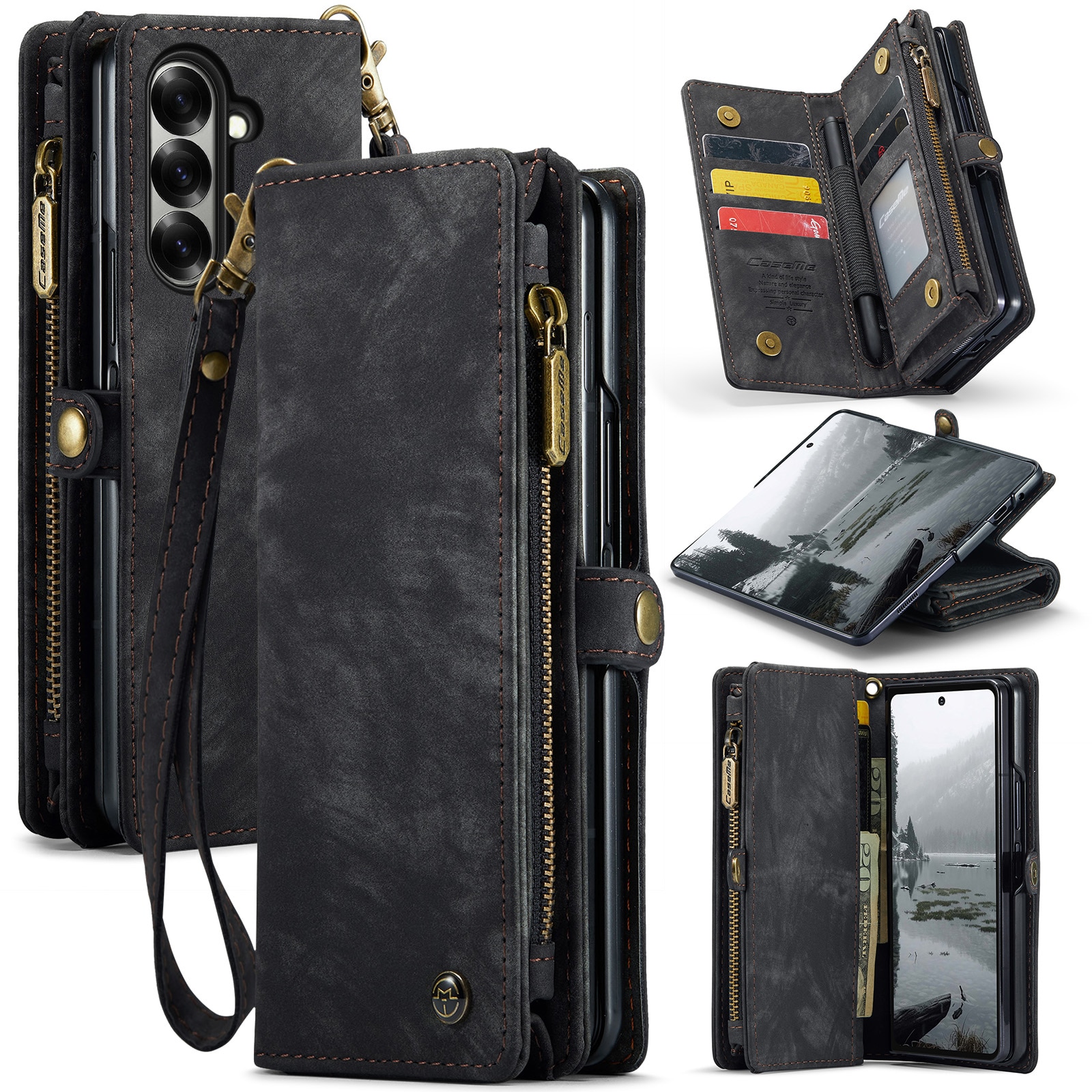 Samsung Galaxy Z Fold 7 Multi-slot Wallet Case Grey