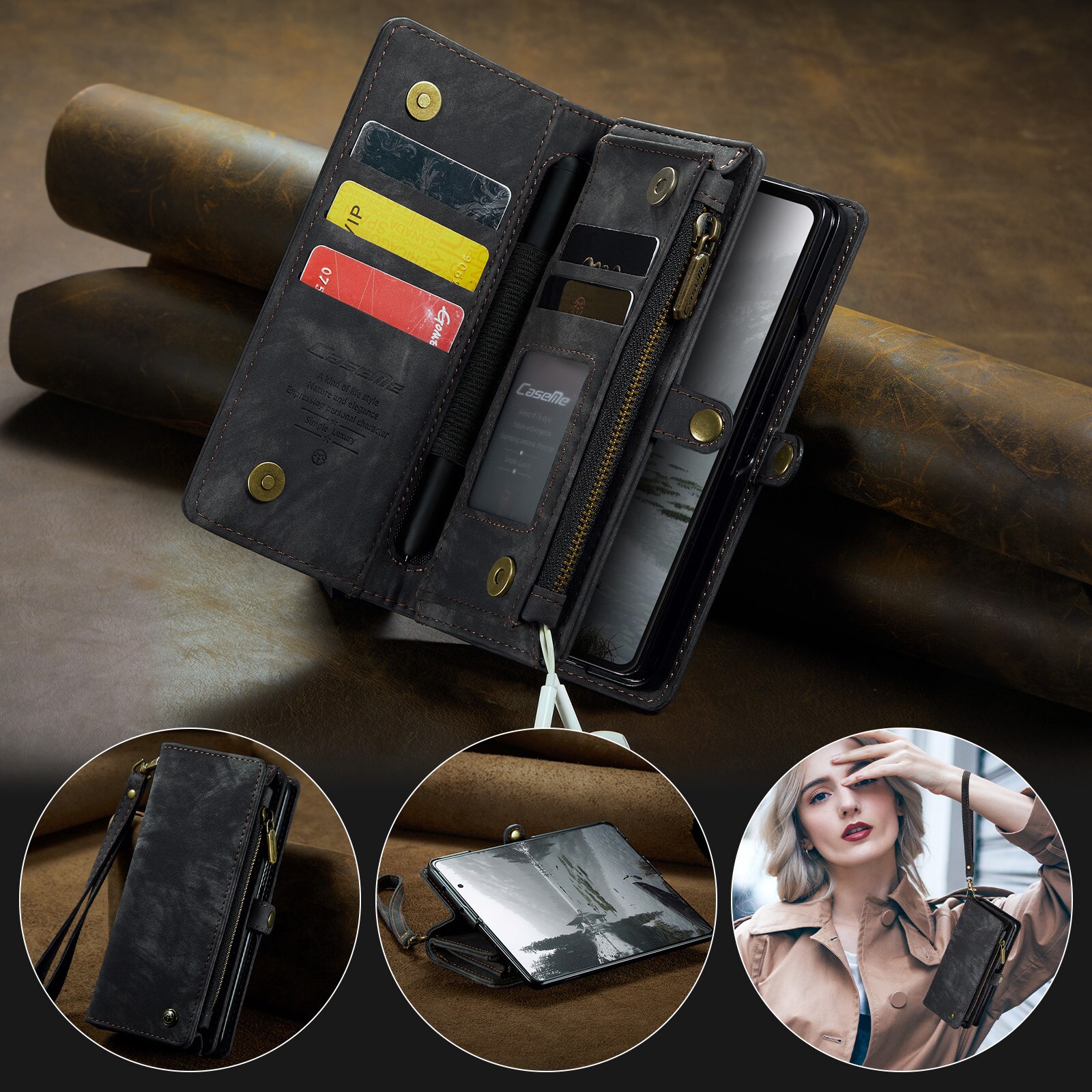 Samsung Galaxy Z Fold 7 Multi-slot Wallet Case Grey