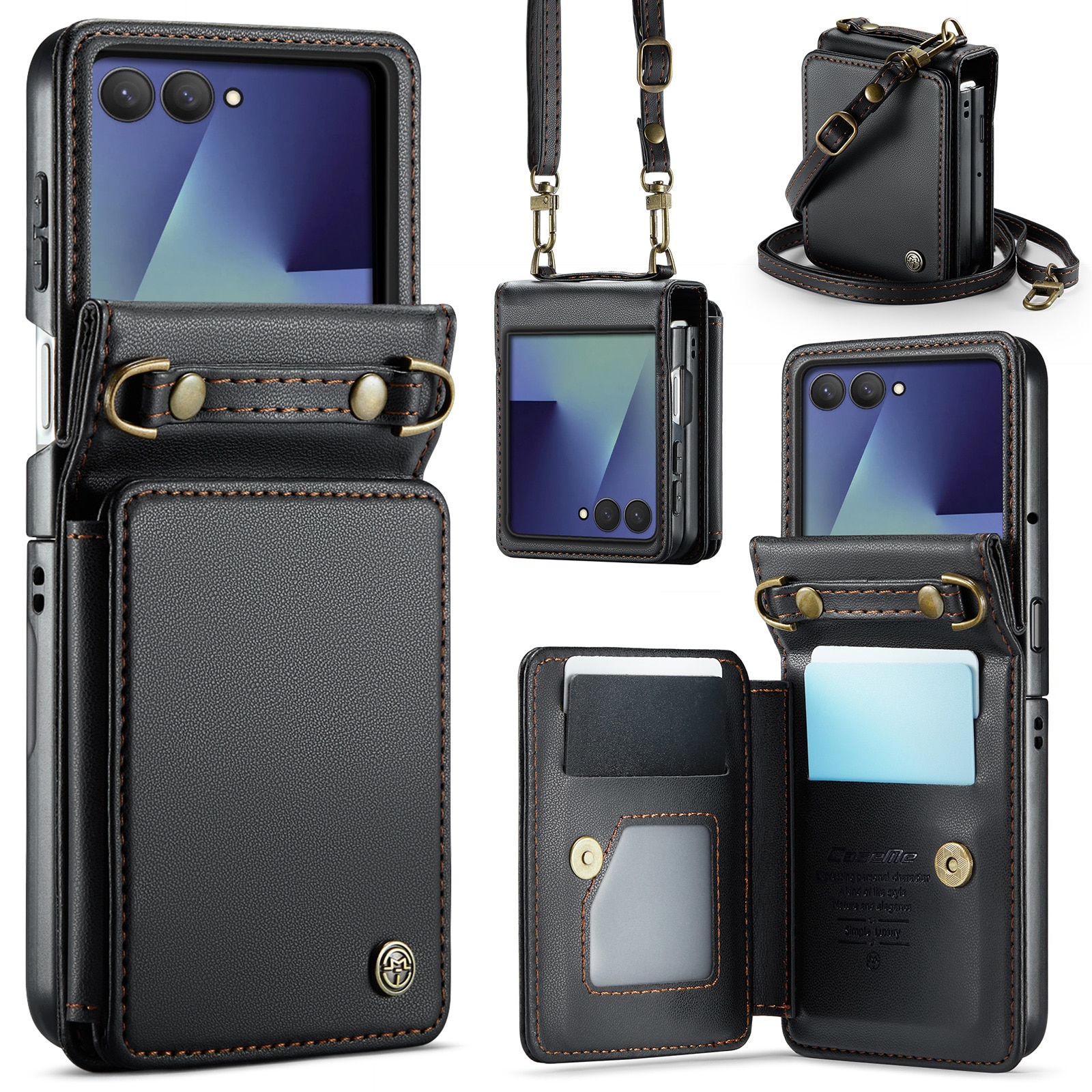 Samsung Galaxy Z Flip 7 RFID blocking Wallet Cover Black