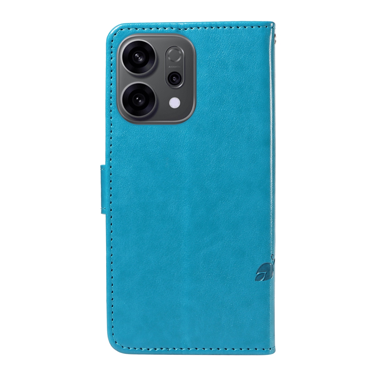 Oppo Reno 14 F Leather Cover Imprinted Butterflies Blue