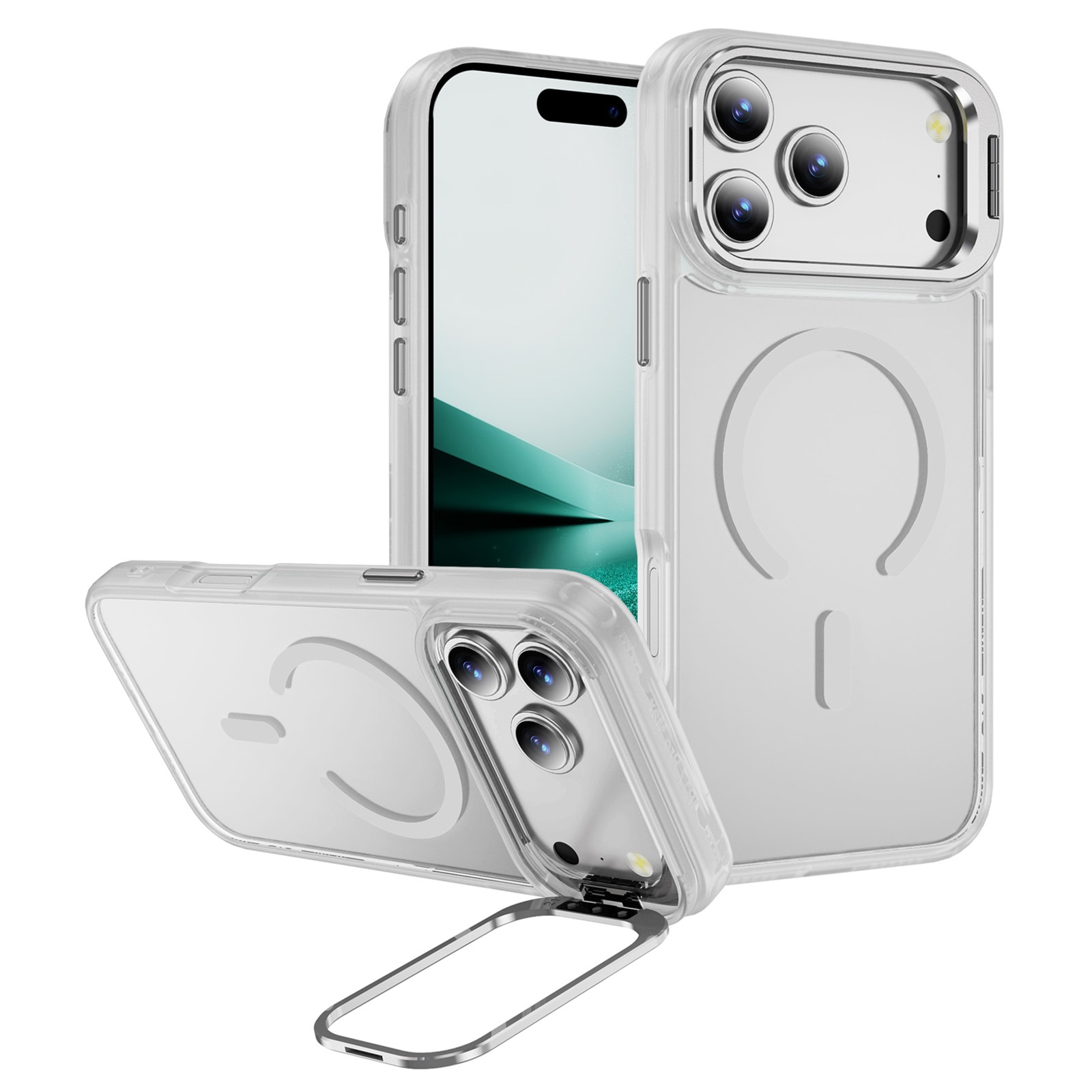 iPhone 17 Pro Max Hybrid Case Kickstand MagSafe Transparent