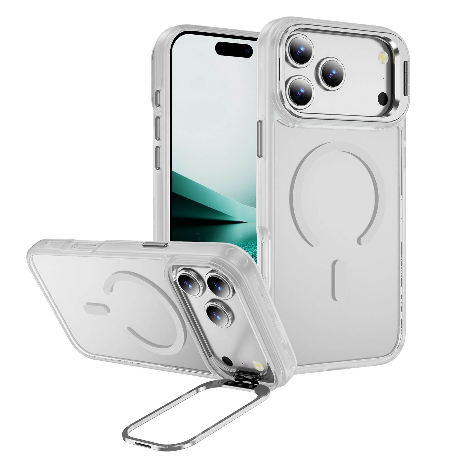 iPhone 17 Pro Hybrid Case Kickstand MagSafe Transparent