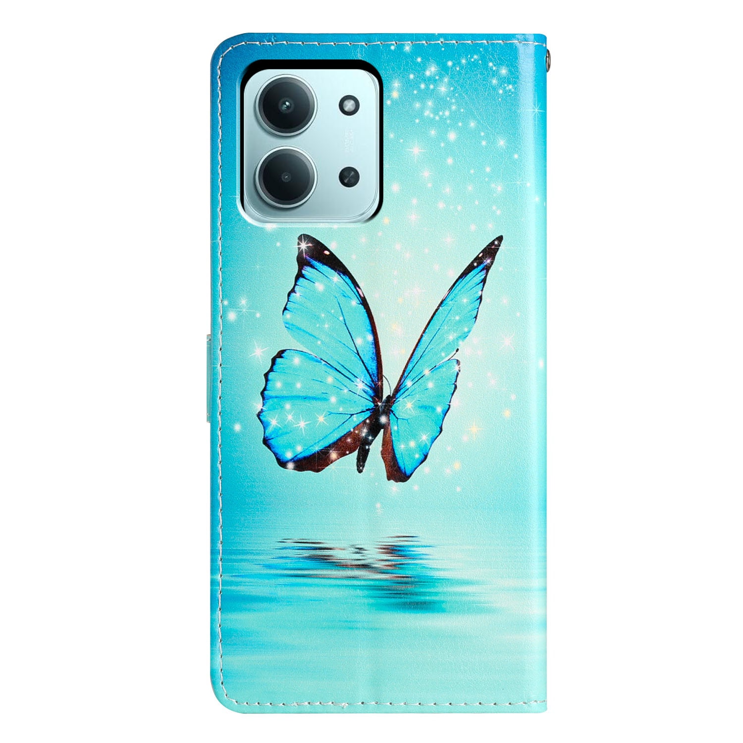 Xiaomi Redmi 15C Wallet Book Cover Blue Butterflies
