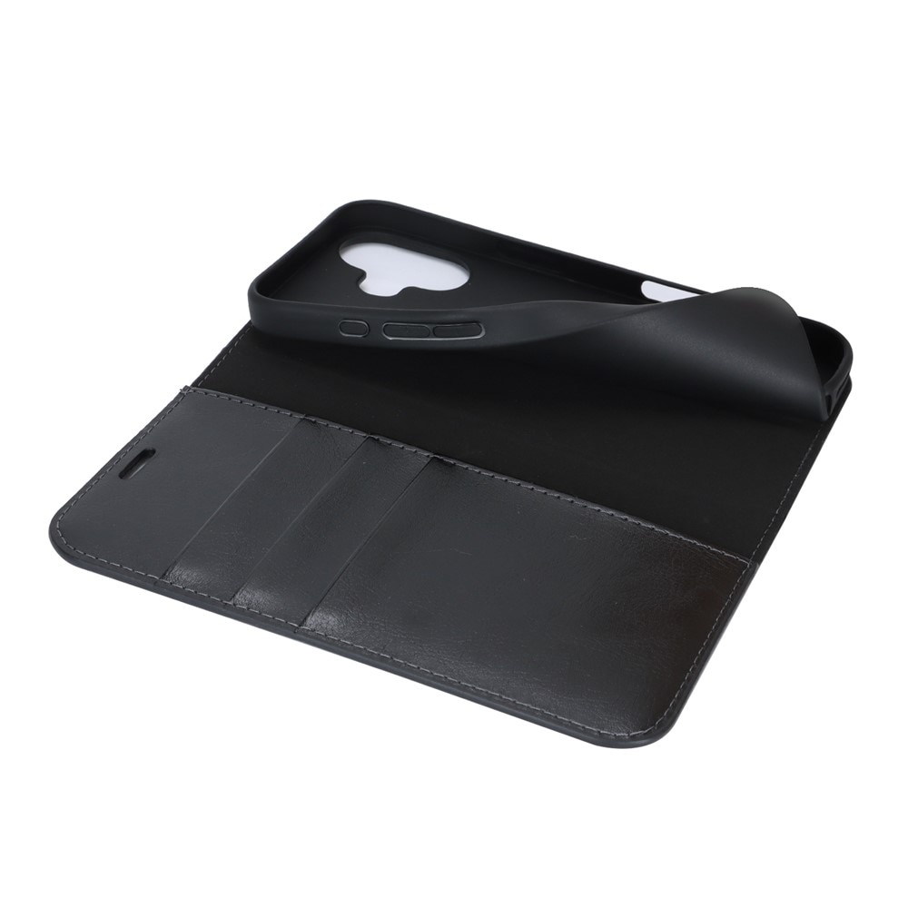 iPhone 17 Genuine Leather Wallet Case Black