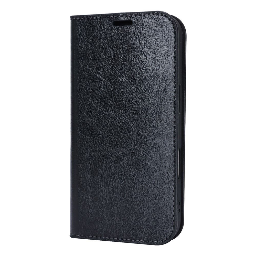 iPhone 17 Genuine Leather Wallet Case Black