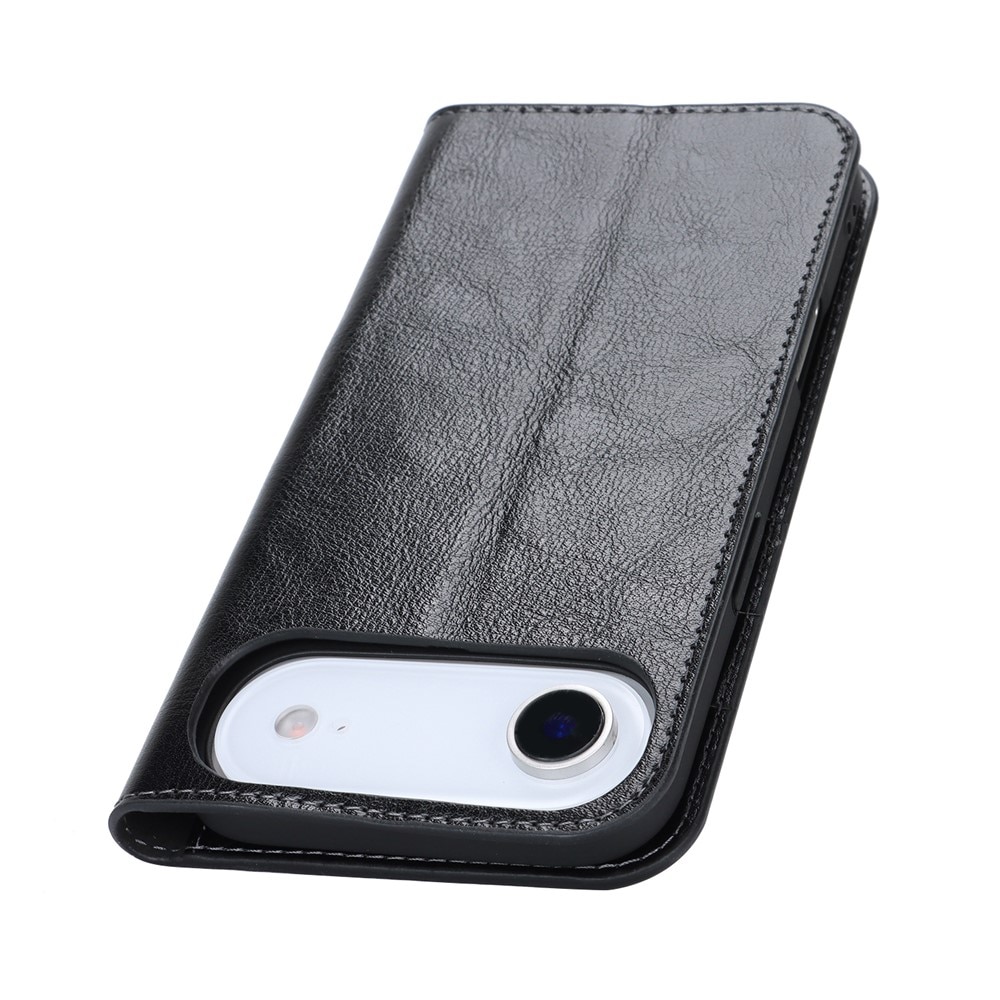 iPhone 17 Air Genuine Leather Wallet Case Black
