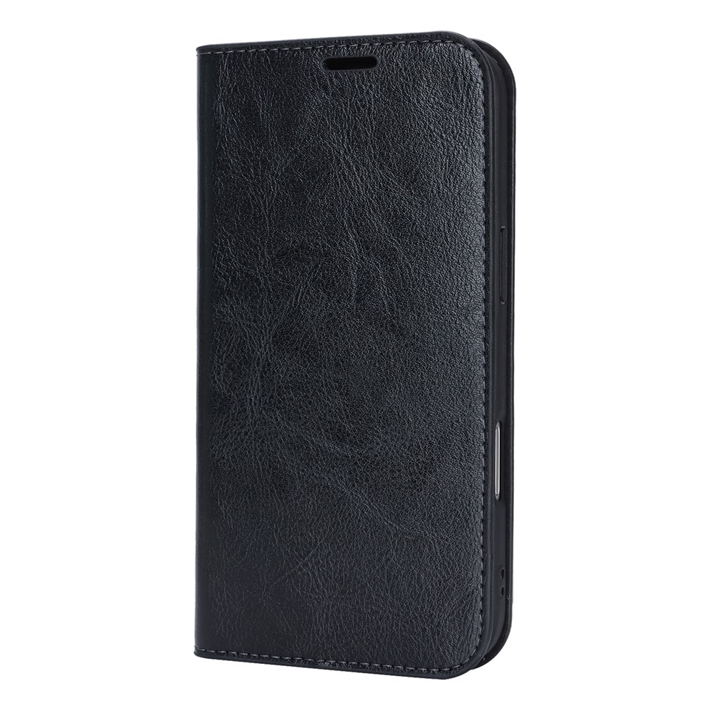 iPhone 17 Air Genuine Leather Wallet Case Black
