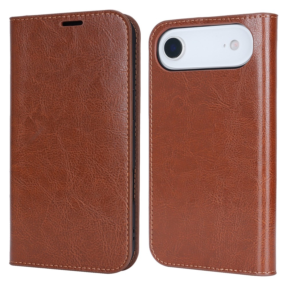 iPhone 17 Air Genuine Leather Wallet Case Black