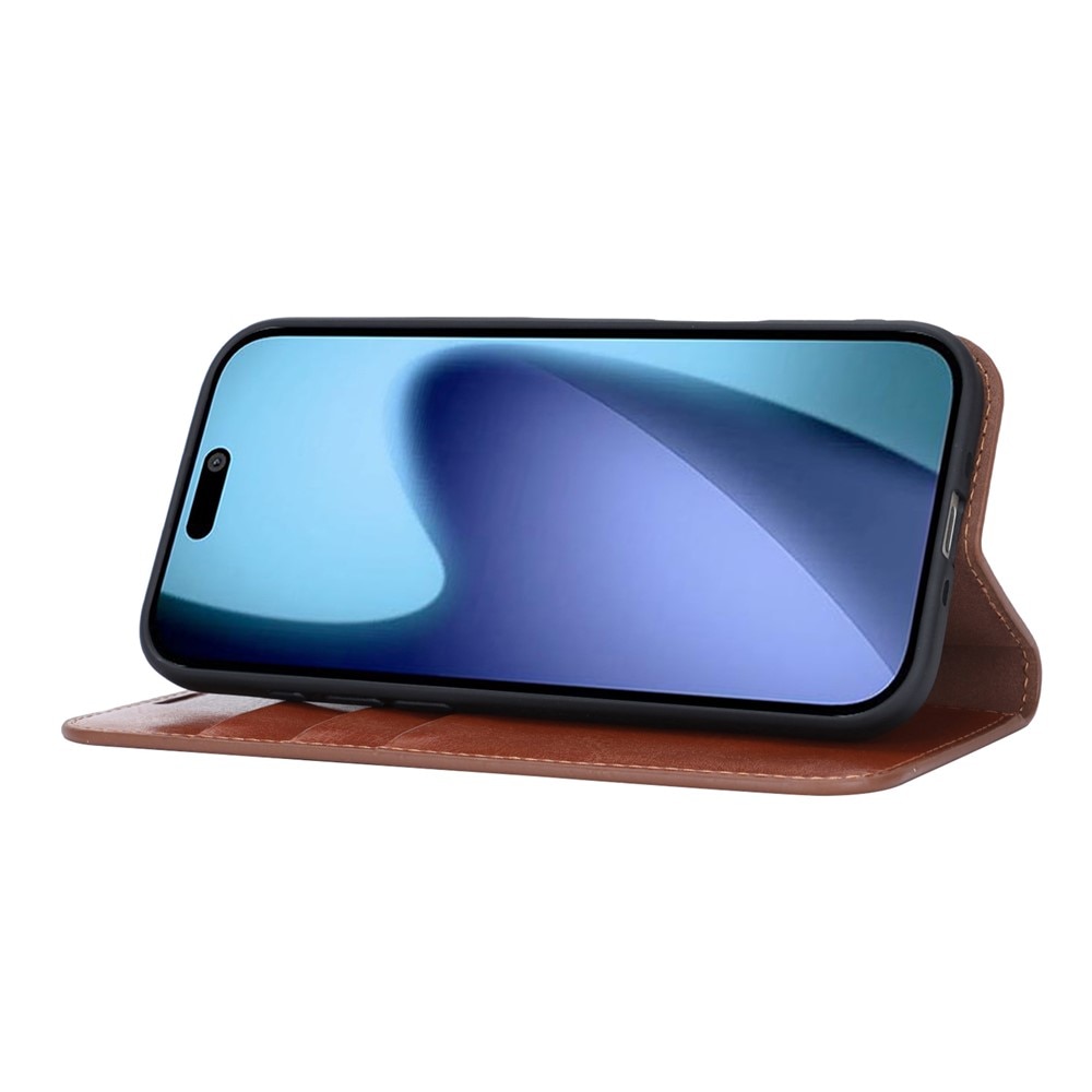 iPhone 17 Air Genuine Leather Wallet Case Black