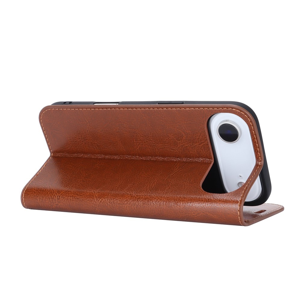 iPhone 17 Air Genuine Leather Wallet Case Black