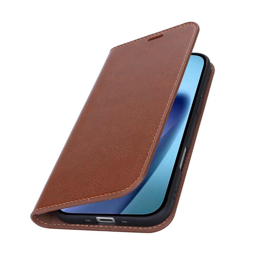 iPhone 17 Air Genuine Leather Wallet Case Black