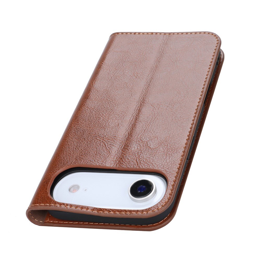 iPhone 17 Air Genuine Leather Wallet Case Black