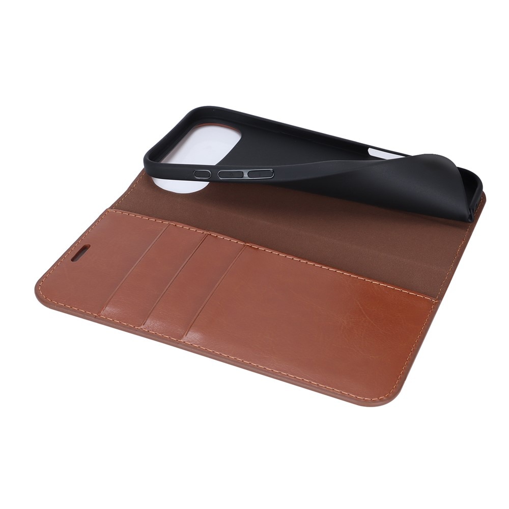 iPhone 17 Air Genuine Leather Wallet Case Black