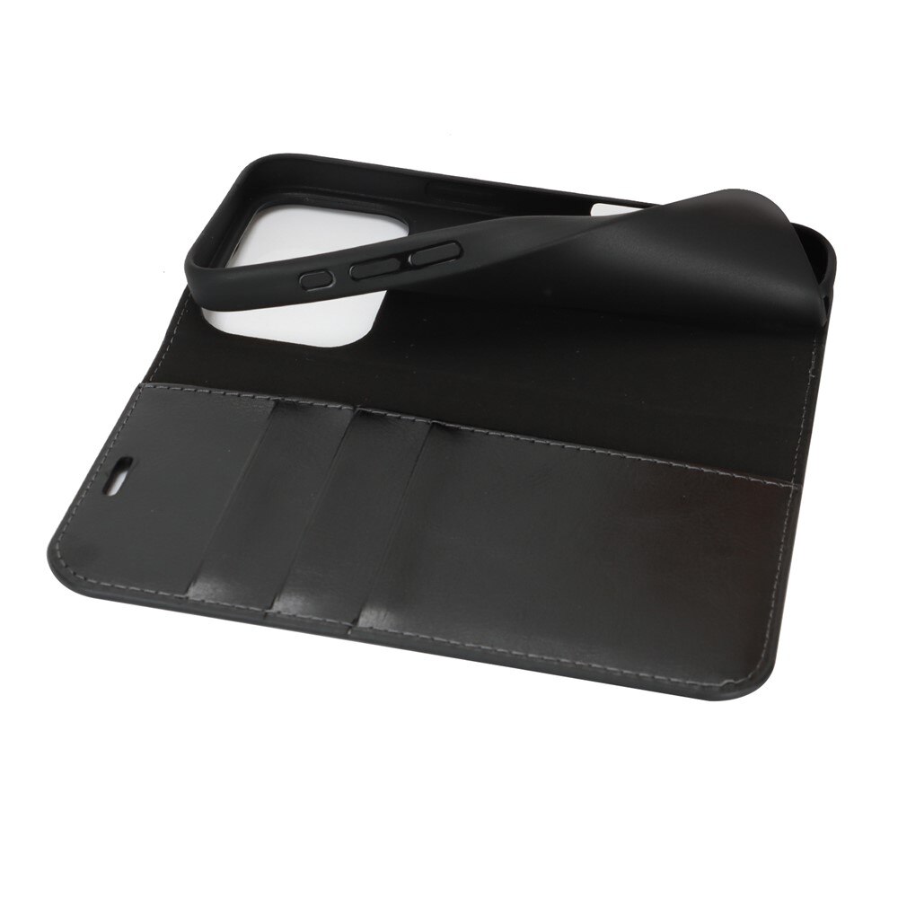 iPhone 17 Pro Genuine Leather Wallet Case Black