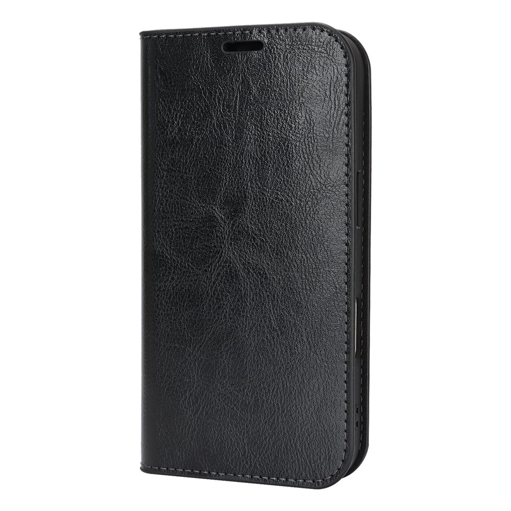 iPhone 17 Pro Genuine Leather Wallet Case Black
