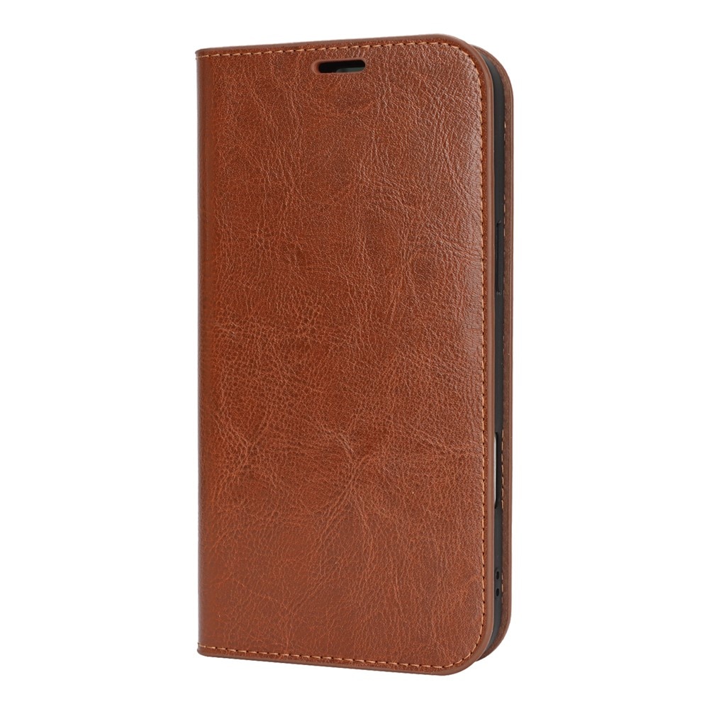 iPhone 17 Pro Max Genuine Leather Wallet Case Brown