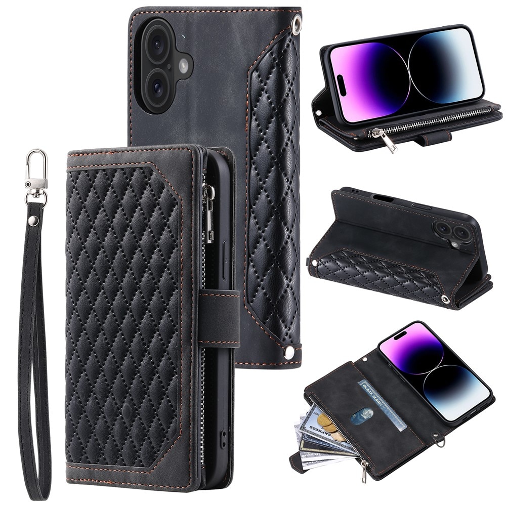 iPhone 17 Wallet/Purse Quilted Black