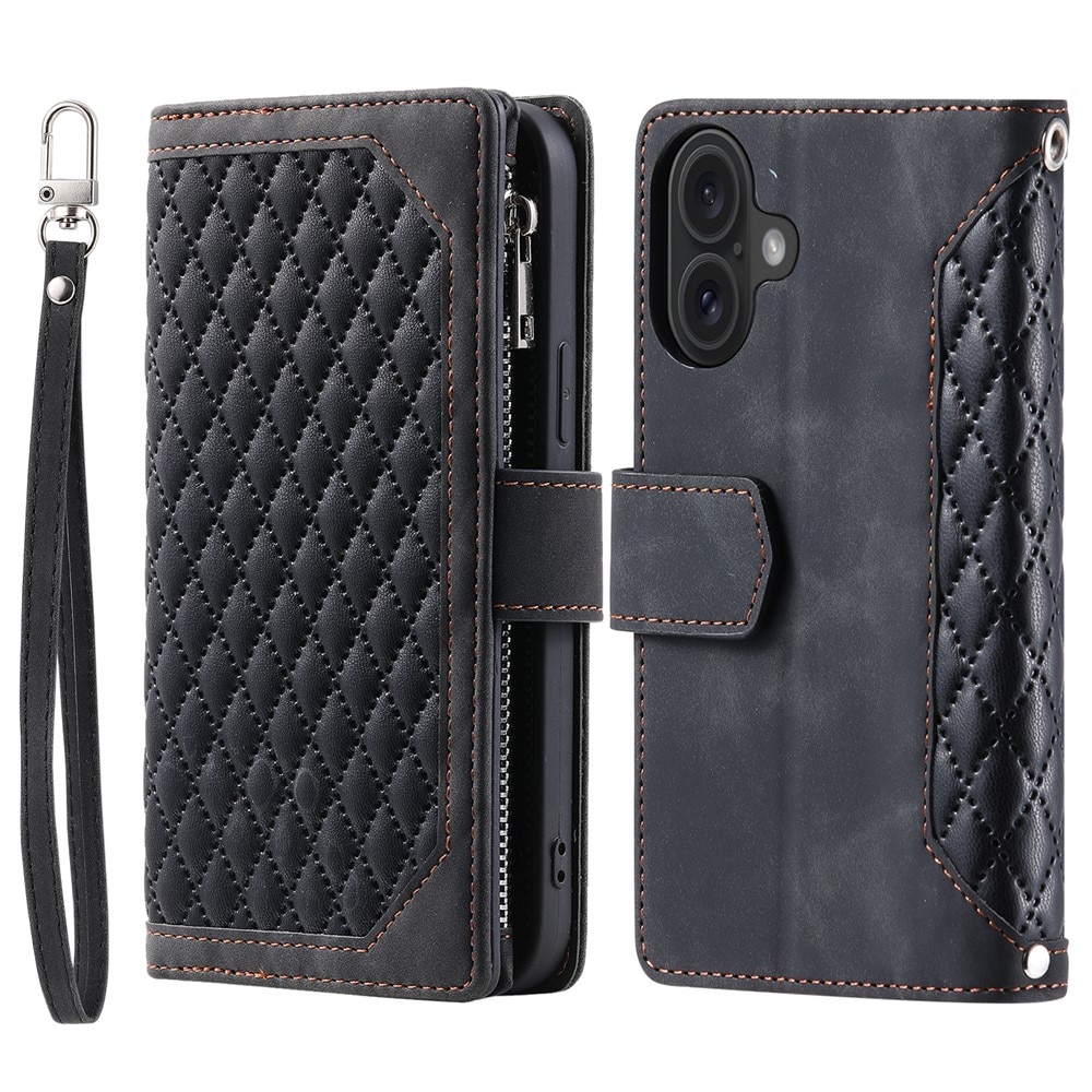 iPhone 17 Wallet/Purse Quilted Black