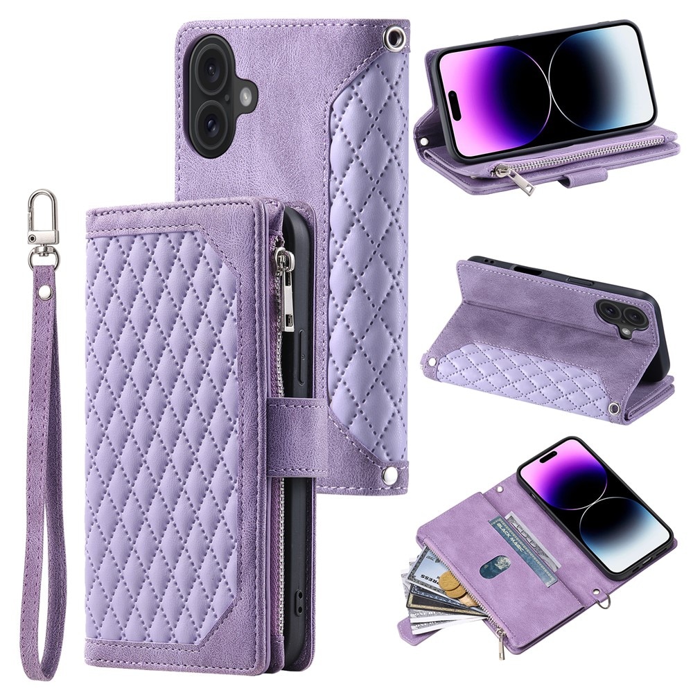 iPhone 17 Wallet/Purse Quilted Purple