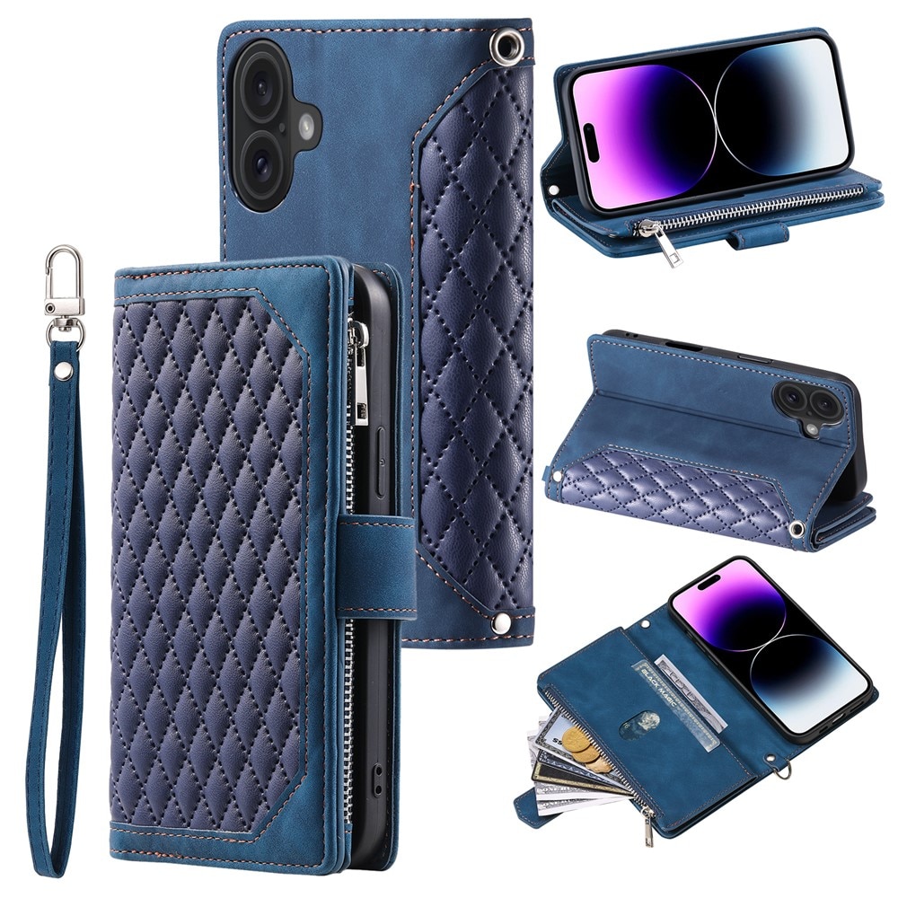 iPhone 17 Wallet/Purse Quilted Blue