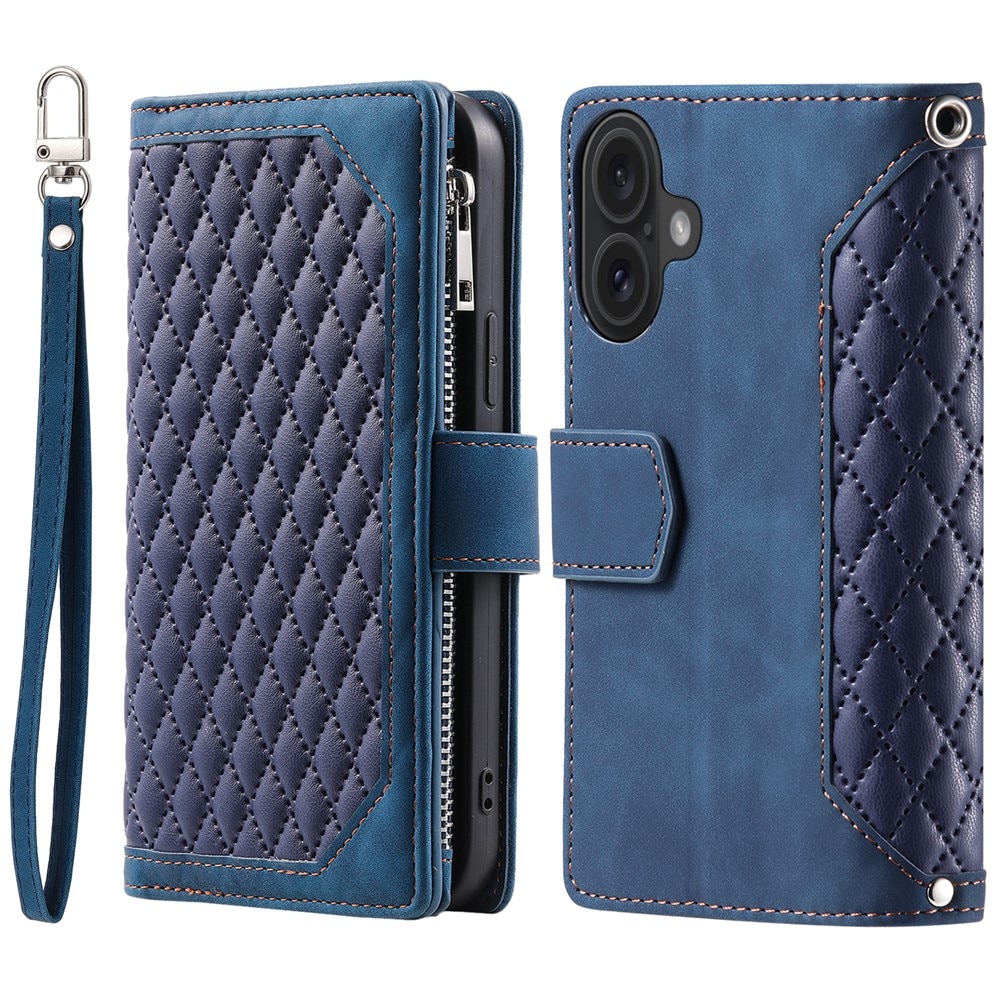 iPhone 17 Wallet/Purse Quilted Blue