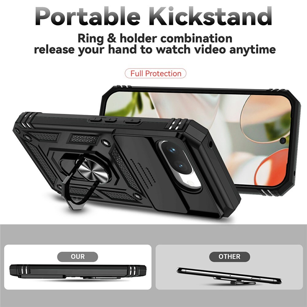 Google Pixel 9a Hybrid Case Tech Ring w. Camera Protector Black