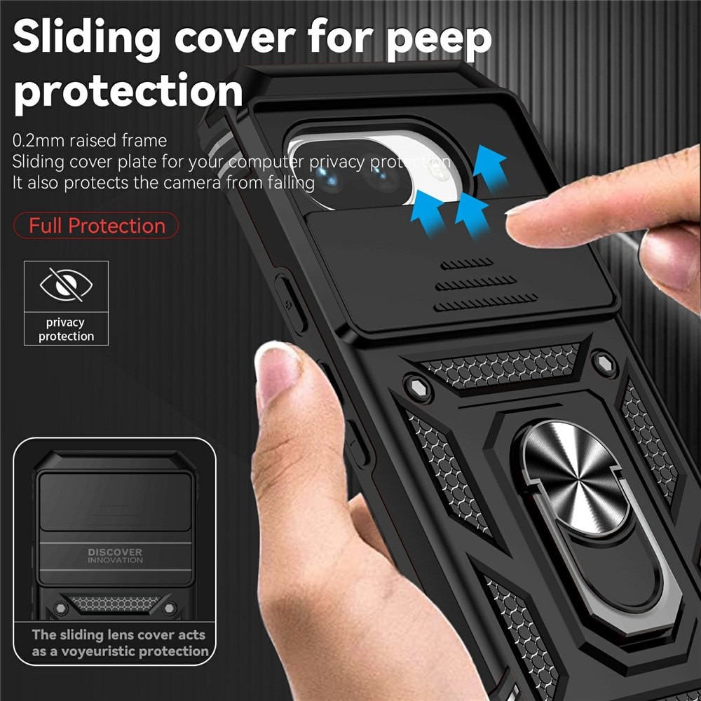 Google Pixel 9a Hybrid Case Tech Ring w. Camera Protector Black