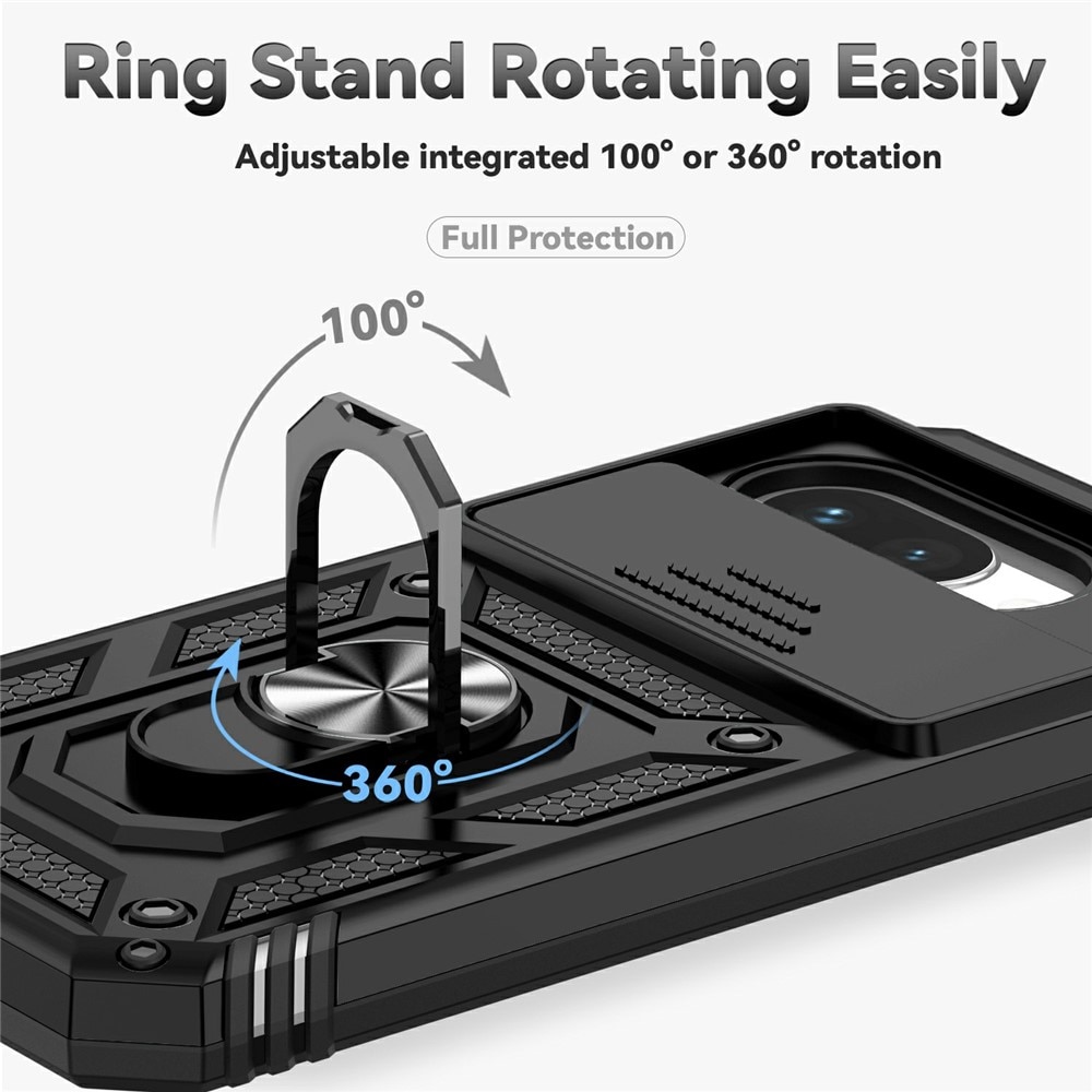 Google Pixel 9a Hybrid Case Tech Ring w. Camera Protector Black
