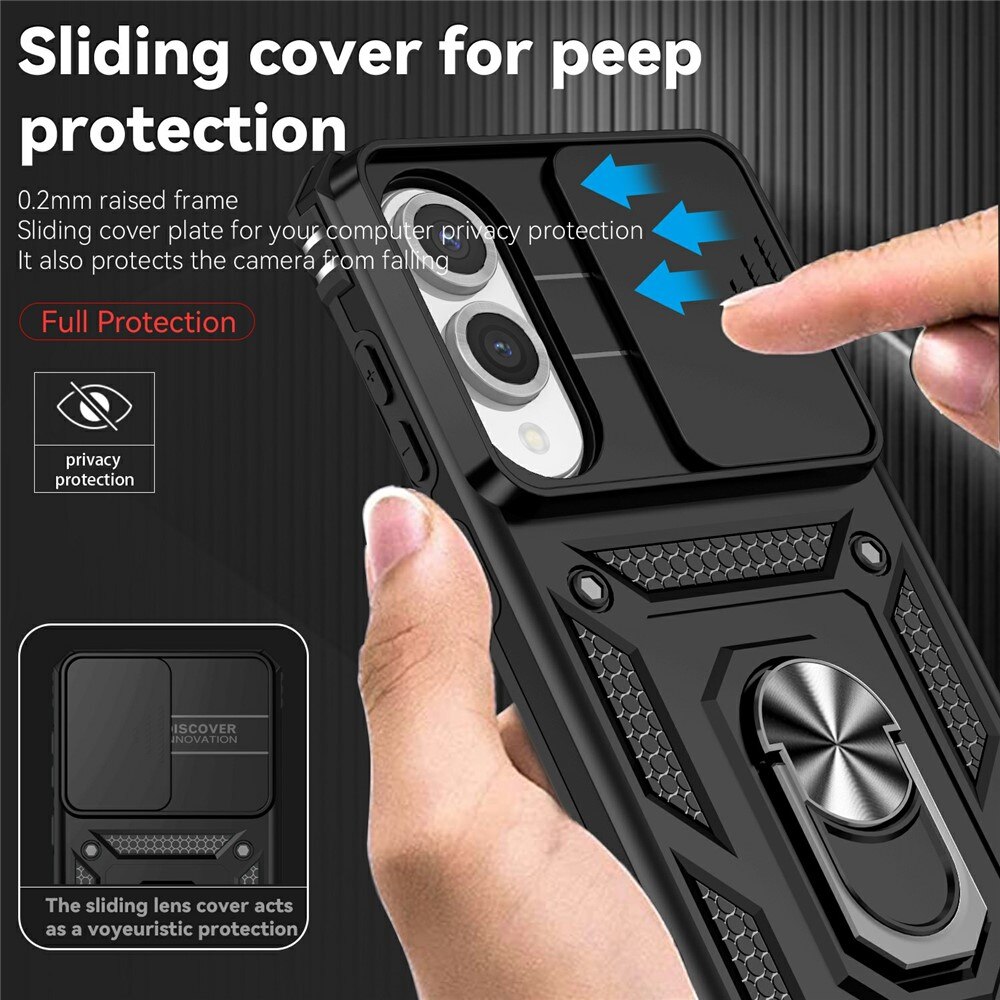 Samsung Galaxy S25 Edge Hybrid Case Tech Ring w. Camera Protector Black