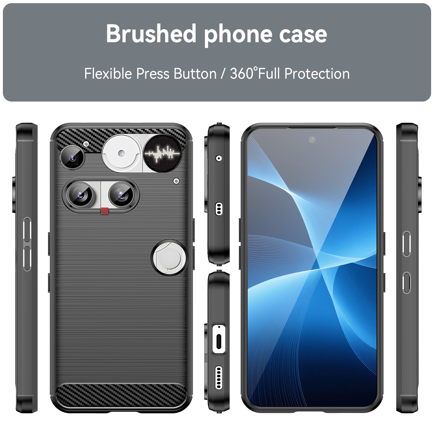 Nothing Phone 3 Brushed TPU Case Black
