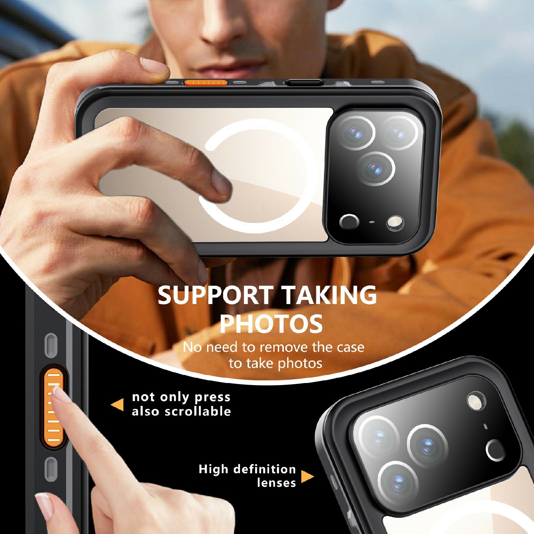 iPhone 17 Pro Waterproof Case Transparent