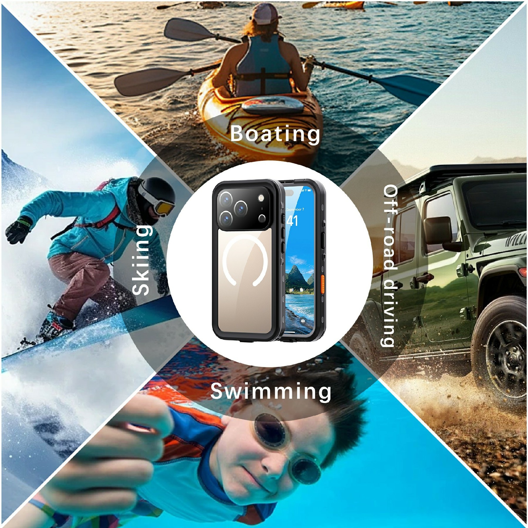 iPhone 17 Pro Waterproof Case Transparent