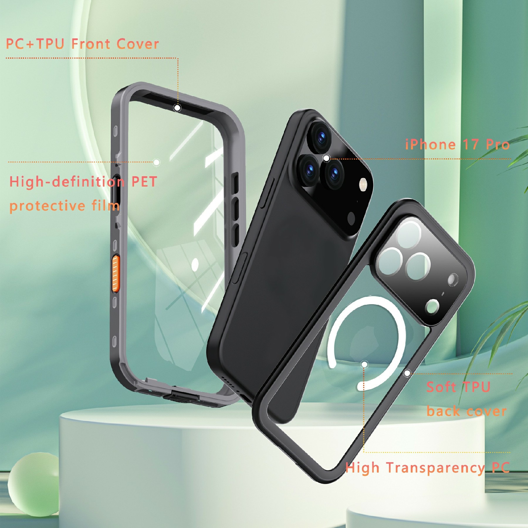 iPhone 17 Pro Waterproof Case Transparent