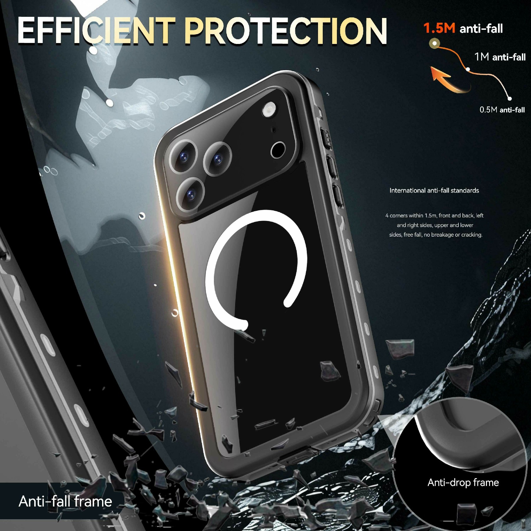 iPhone 17 Pro Max Waterproof Case Transparent