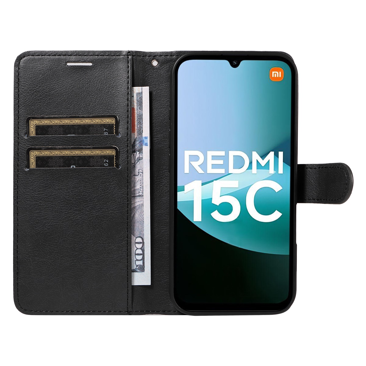 Xiaomi Redmi 15C Wallet Case Black