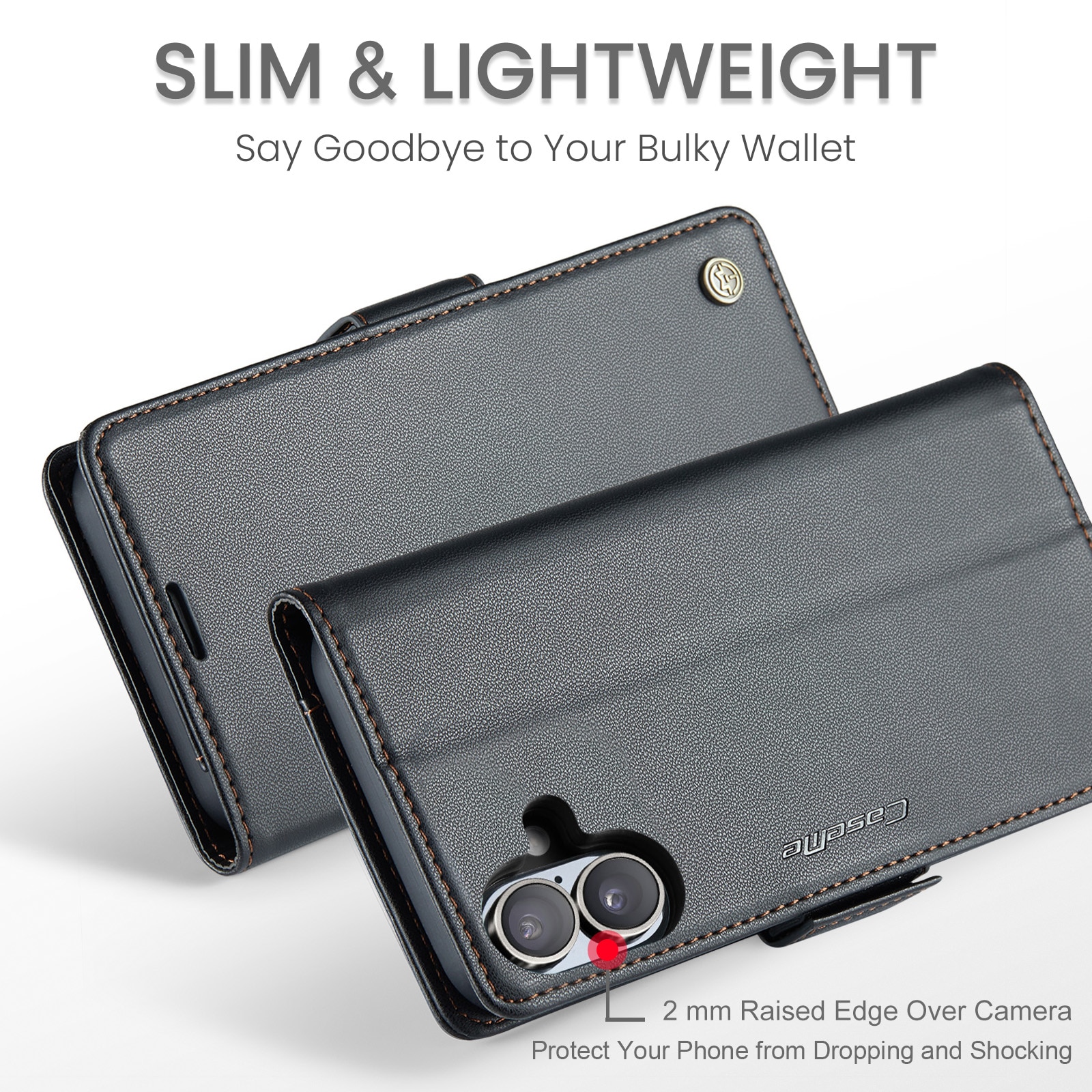 iPhone 17 RFID blocking Slim Wallet Case Black