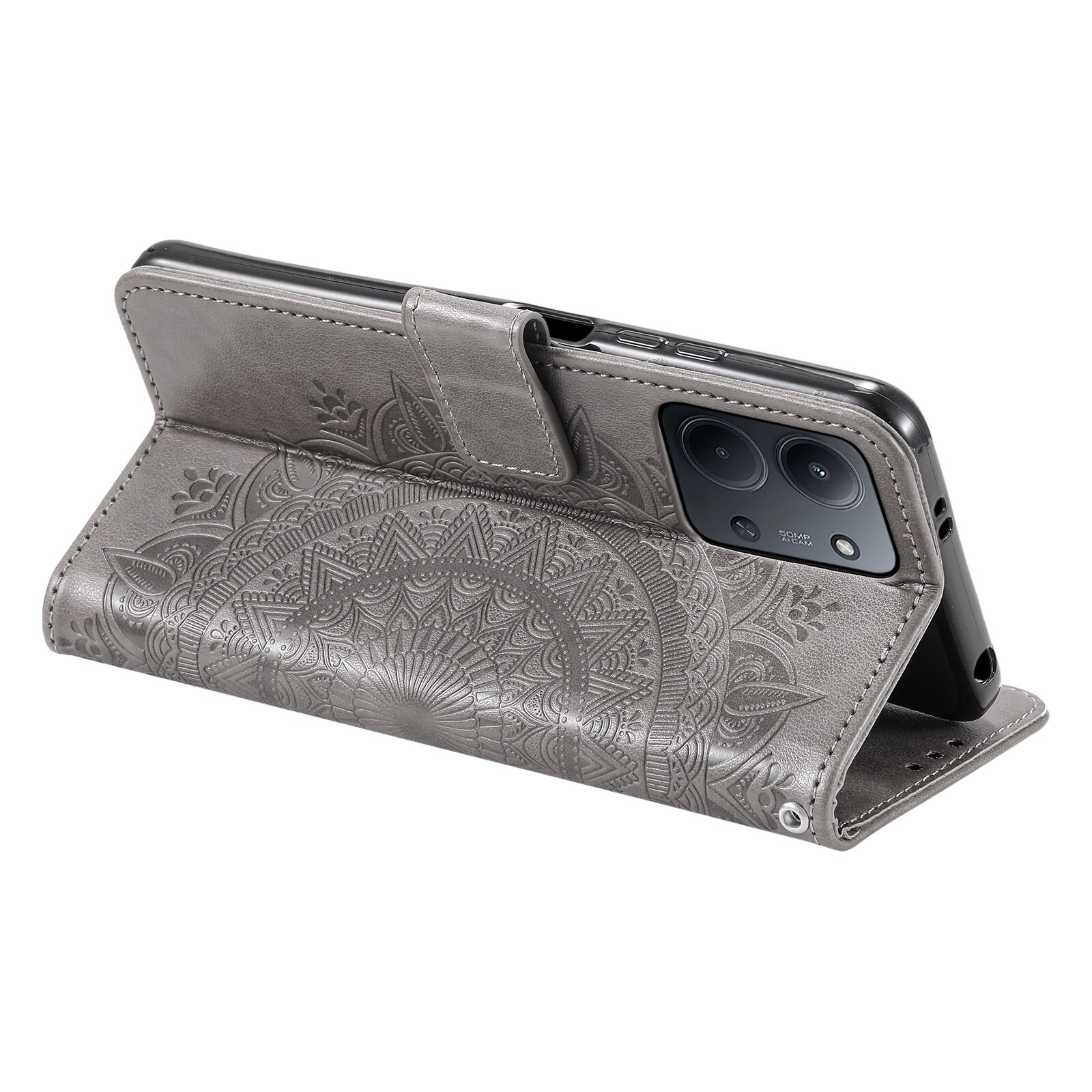 Xiaomi Redmi 15C Leather Cover Mandala Grey