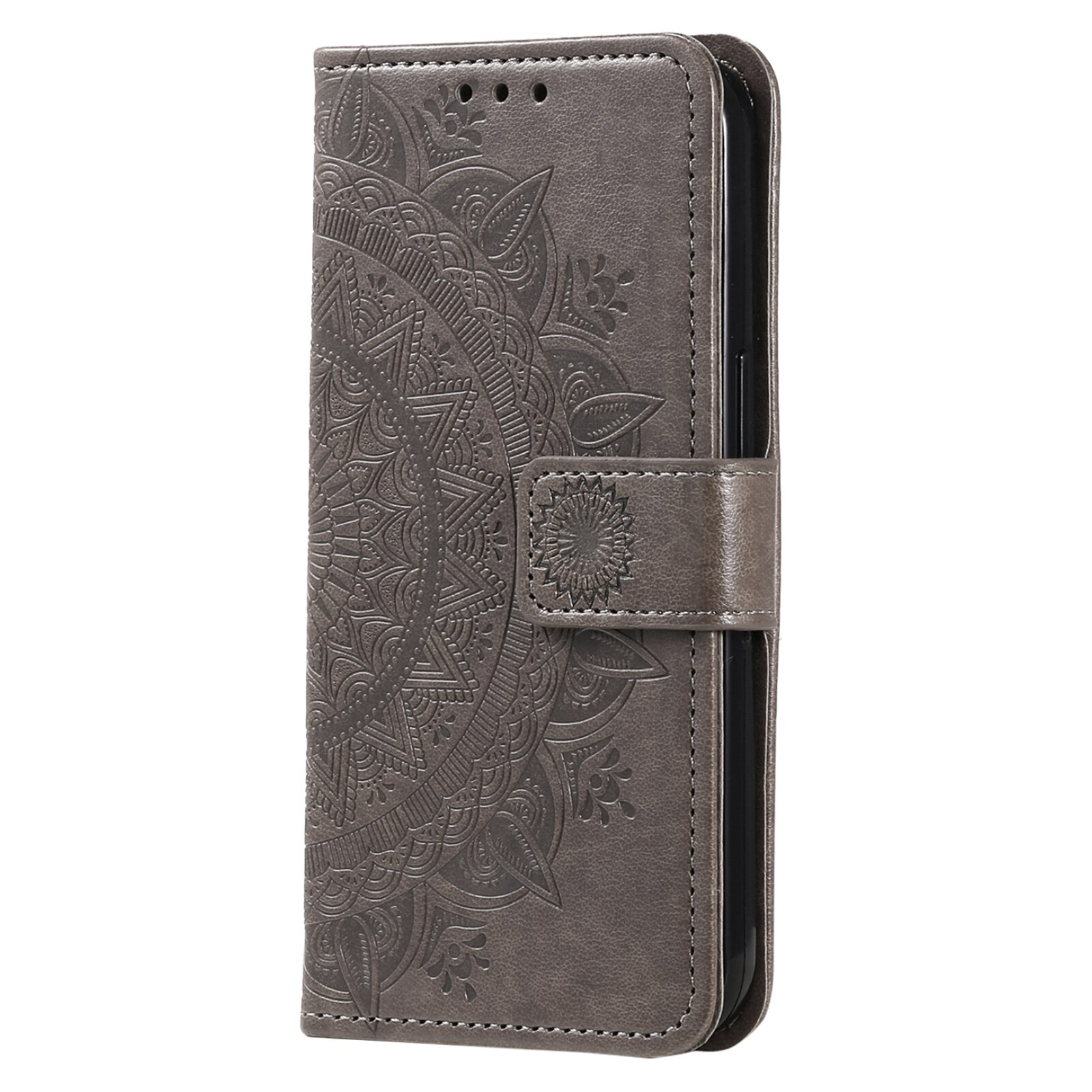 Xiaomi Redmi 15C Leather Cover Mandala Grey