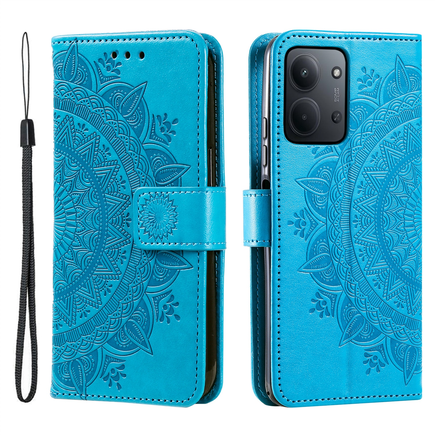 Xiaomi Redmi 15C Leather Cover Mandala Blue