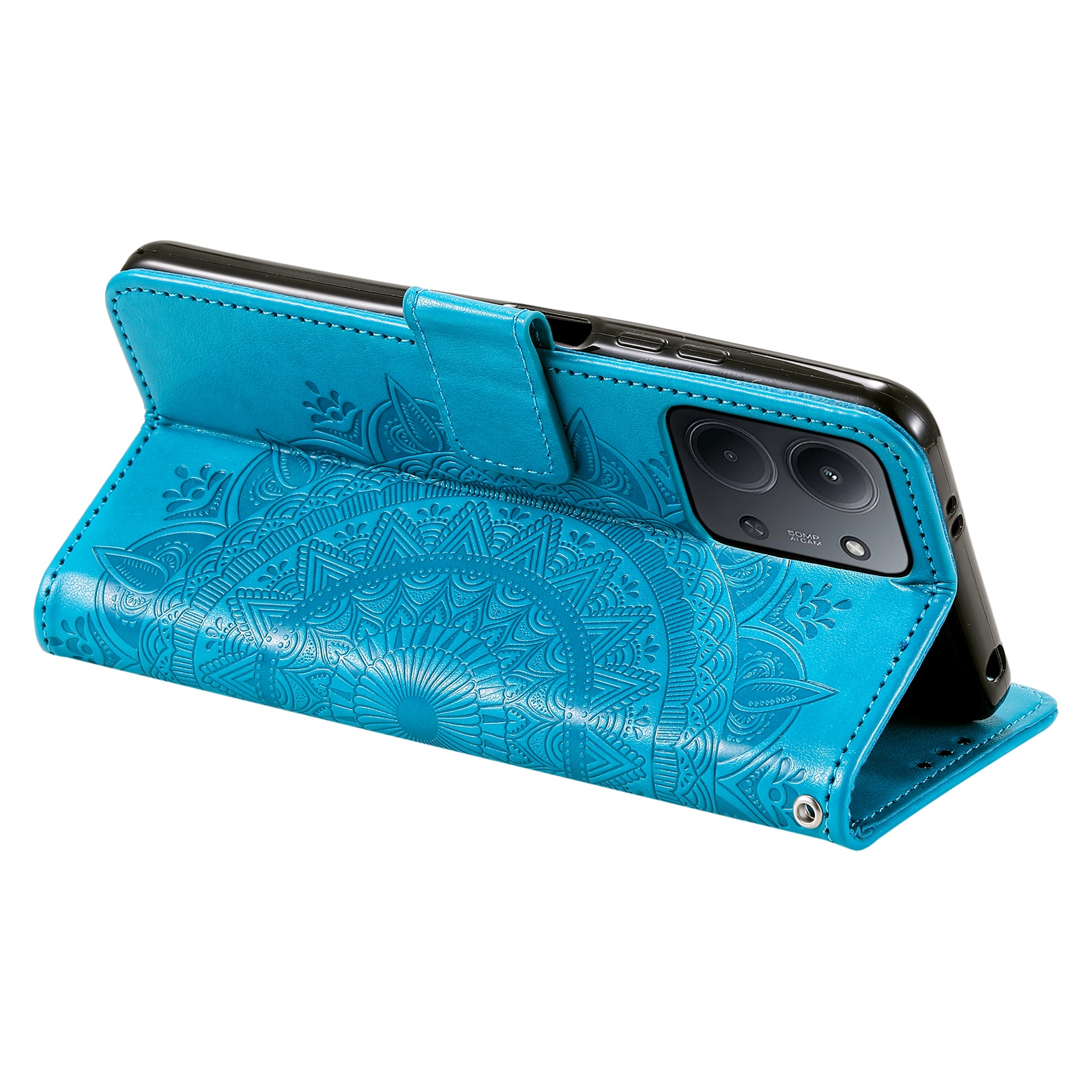 Xiaomi Redmi 15C Leather Cover Mandala Blue